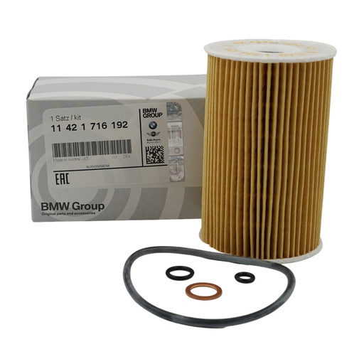 [11421716192] BMW Oil Filter with gaskets/seals, Filter Insert. 11421716192